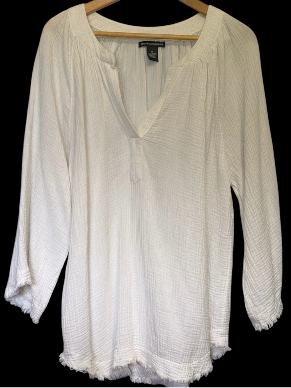 Chelsea & Theodore White Gauze Peasant Tunic size medium